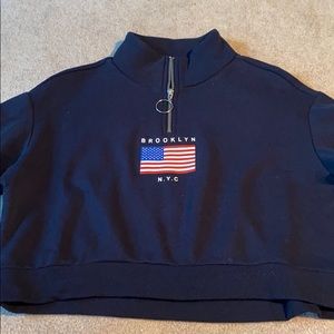 dark navy cropped sweatshirt